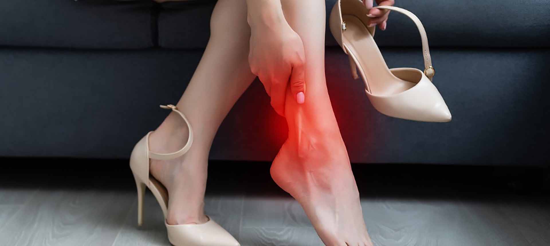 woman with foot pain